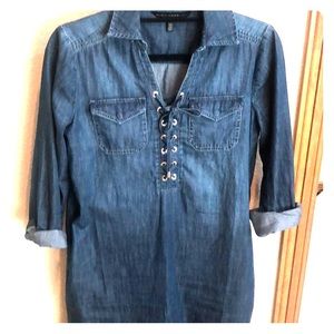Denim tunic style dress w pockets, WHBM sz 4